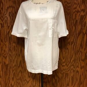 ZARA White Pocket Tee Relaxed Fit Short Sleeve Top | Size S